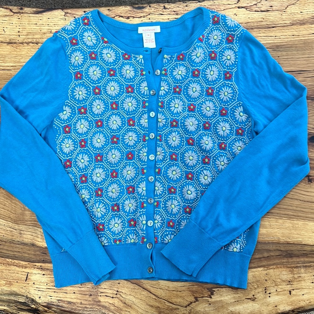 Sundance blue women’s cardigan sweater sz Medium
